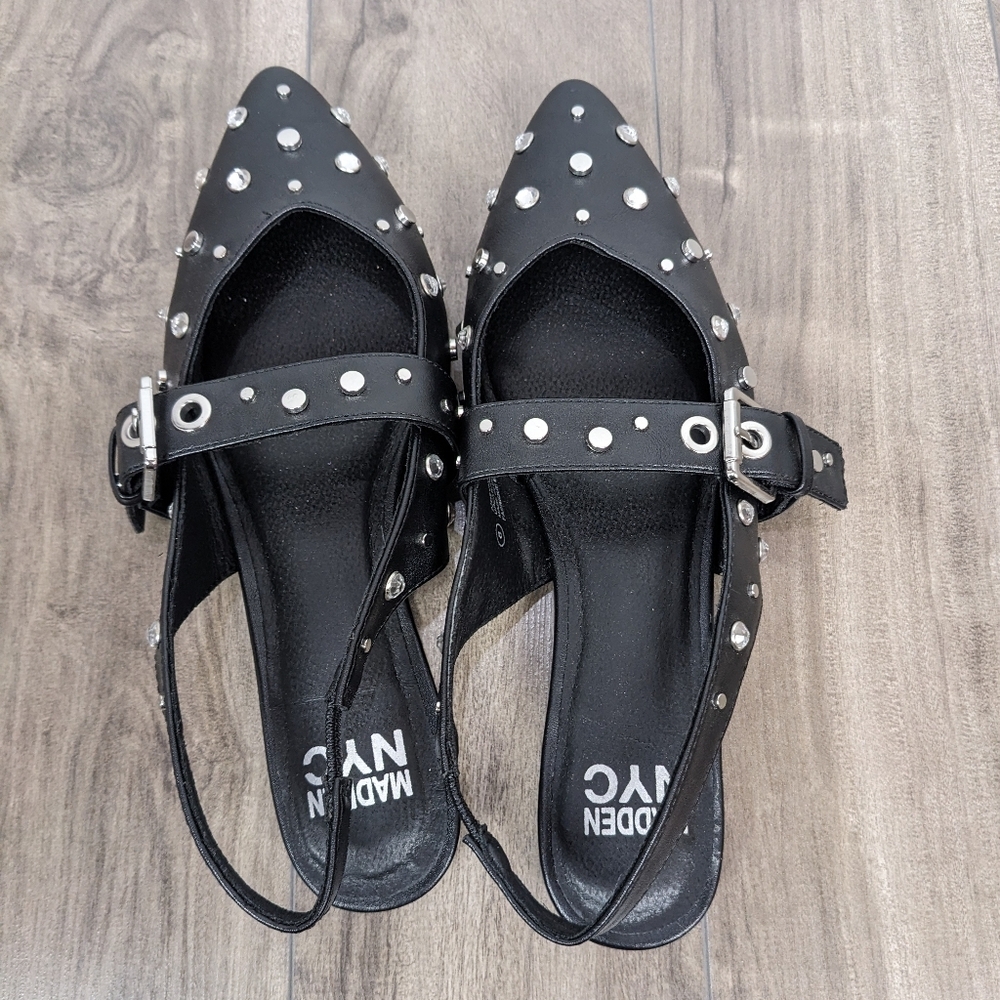 Madden NYC Black Sling Back Shoes Size 8